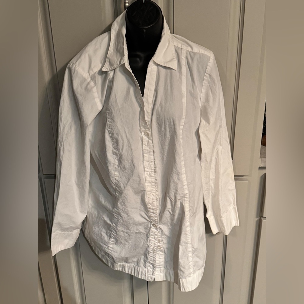 Bill blass Classic White Button-Up Shirt 1X 100% cotton